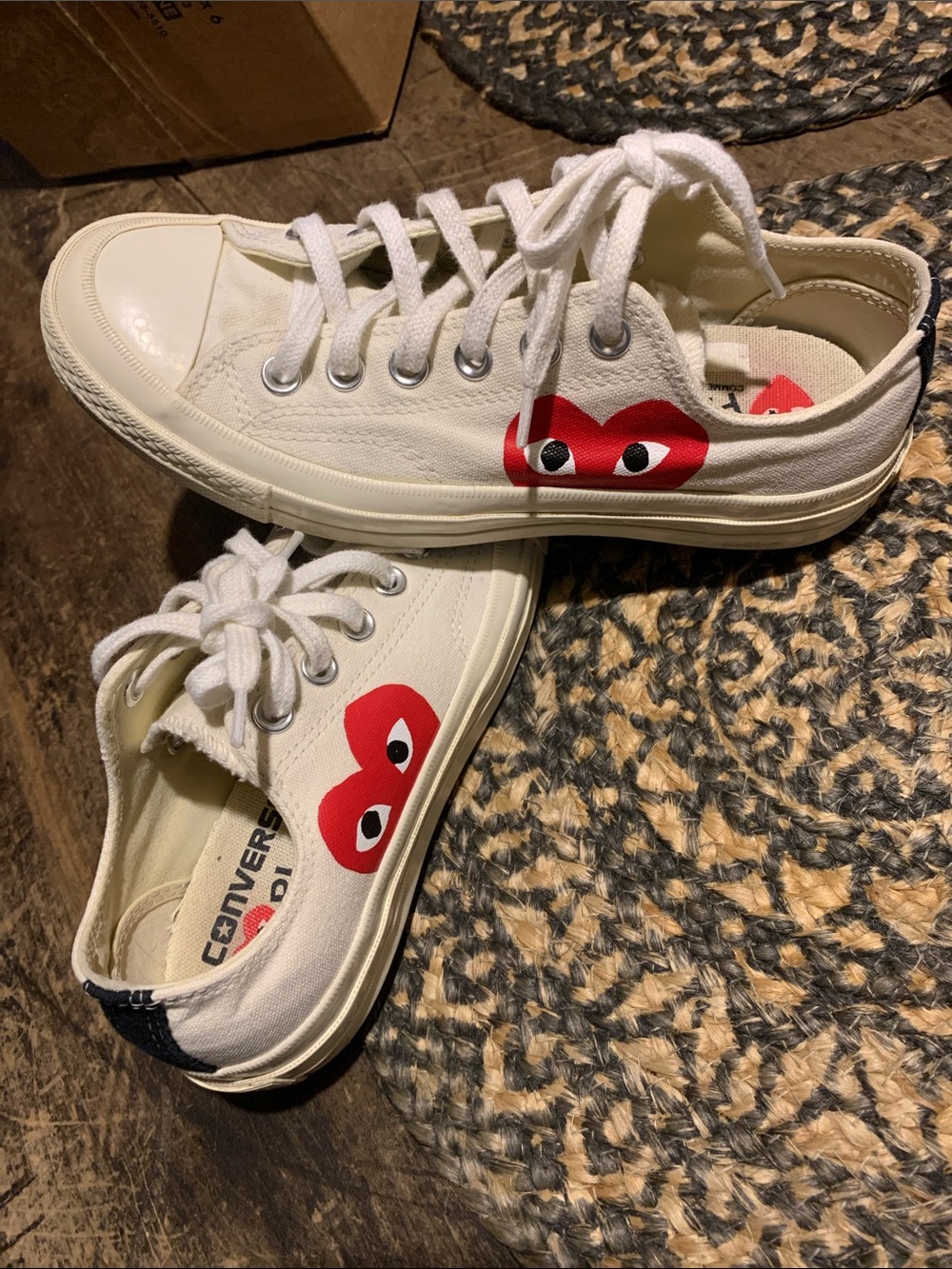 Comme des Garcons PLAY x Converse Canvas Sneakers w Heart men’s Sz 5 / womens 7 - Picture 13 of 16